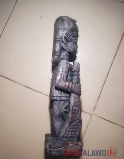 Handcrafted Wooden Orisa Ogun Statue – Traditional Yoruba Ogun Icon for Shrine and Spiritual Use